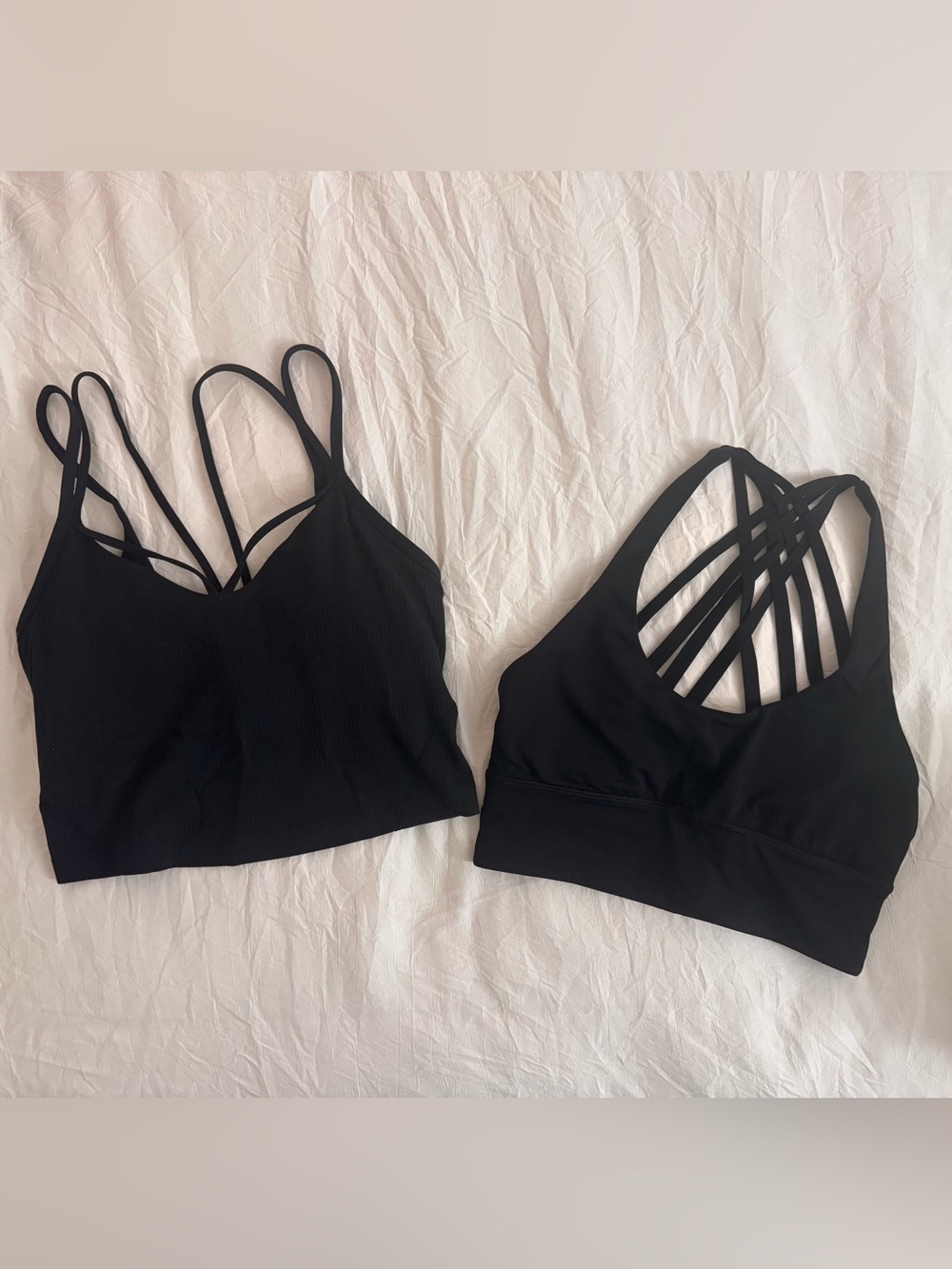 lululemon athletica Black Strappy Sports Bras Duo